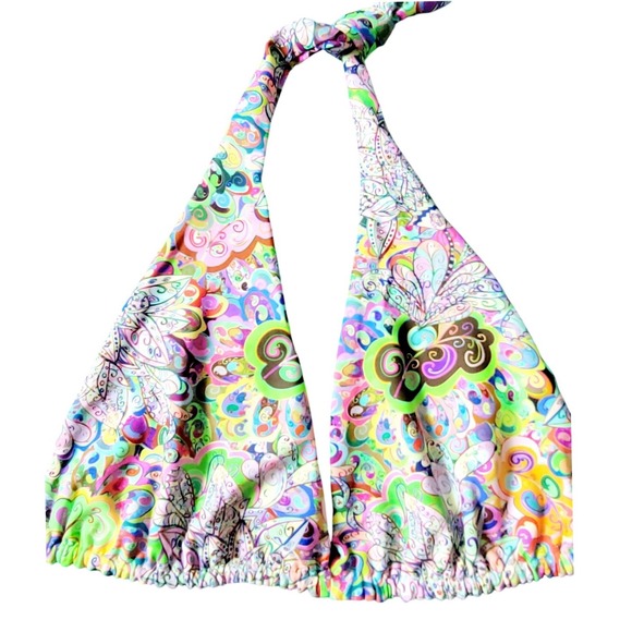 Piel L By Stephanie Polanco Bikini Top‎ Size L Multicolor Halter Style NWT - Picture 2 of 7